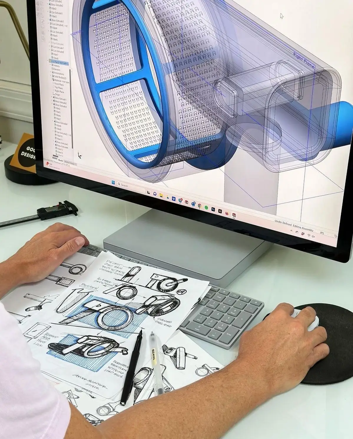Processus de modélisation CAO - du croquis au fichier 3D détaillé